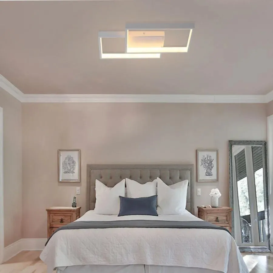 Alessandro Design LANDYN 37W lustra LED alba 2 patrate