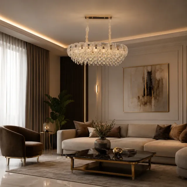 Alessandro Design DONNO Supremo candelabru cristal auriu 11xE14