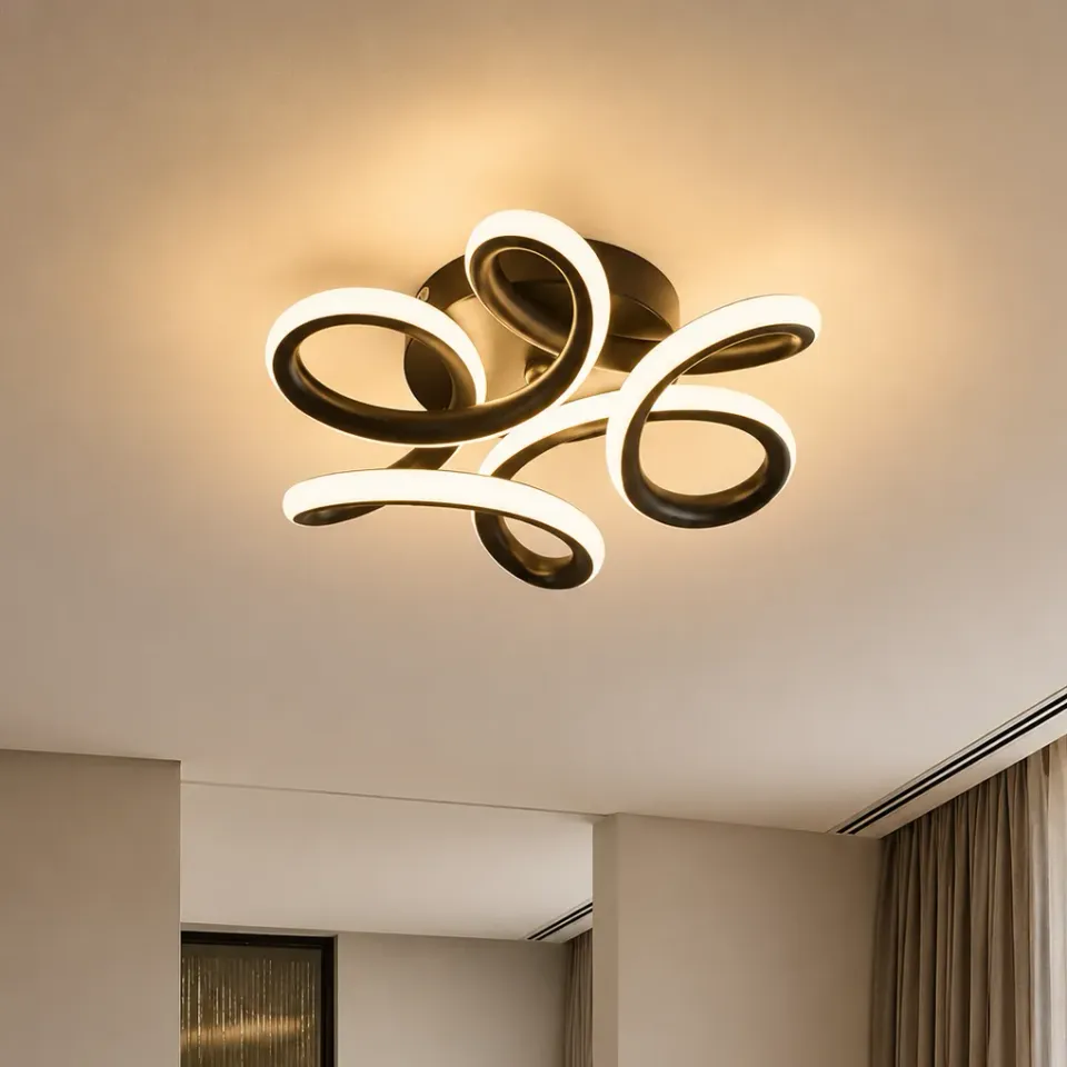 Alessandro Design VERTEX HELIX lustra LED neagra 65W