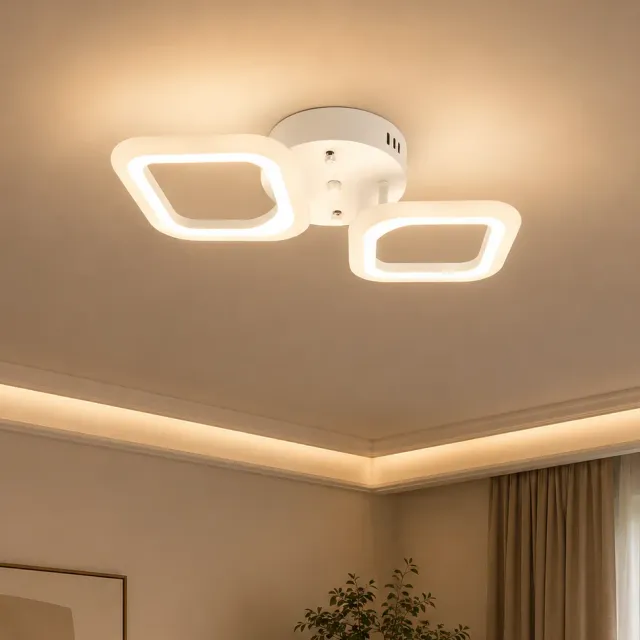 Alessandro Design Erika 27W lustra LED alba 2 patrate neutra