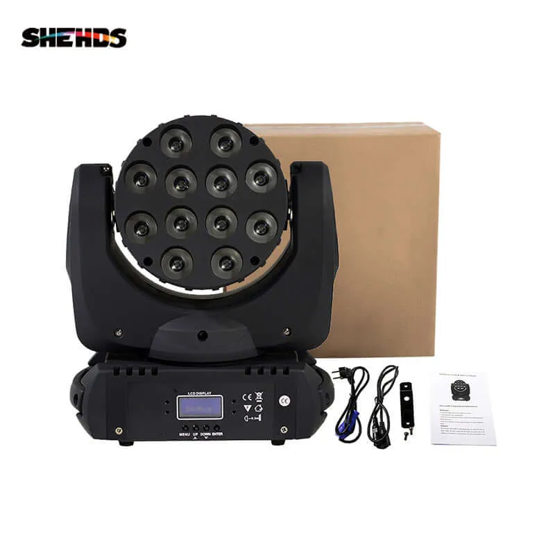Shehds 12x12W RGBW moving head beam DMX