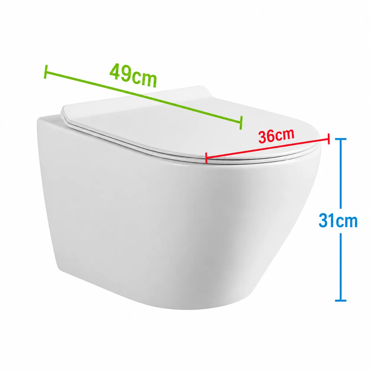 Nunavut vas WC suspendat rimless alb 49x36cm