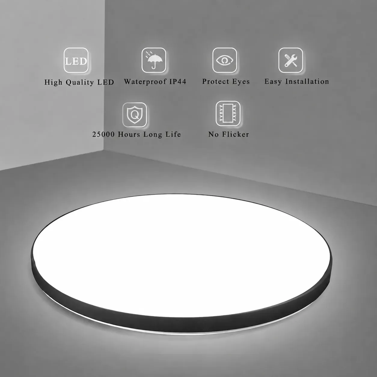 Alessandro Design SOLIS plafoniera LED neagra 47cm 70W