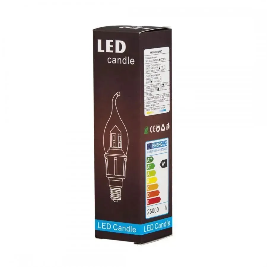 Alessandro Design bec LED E14 lumanare 9W lumina rece auriu
