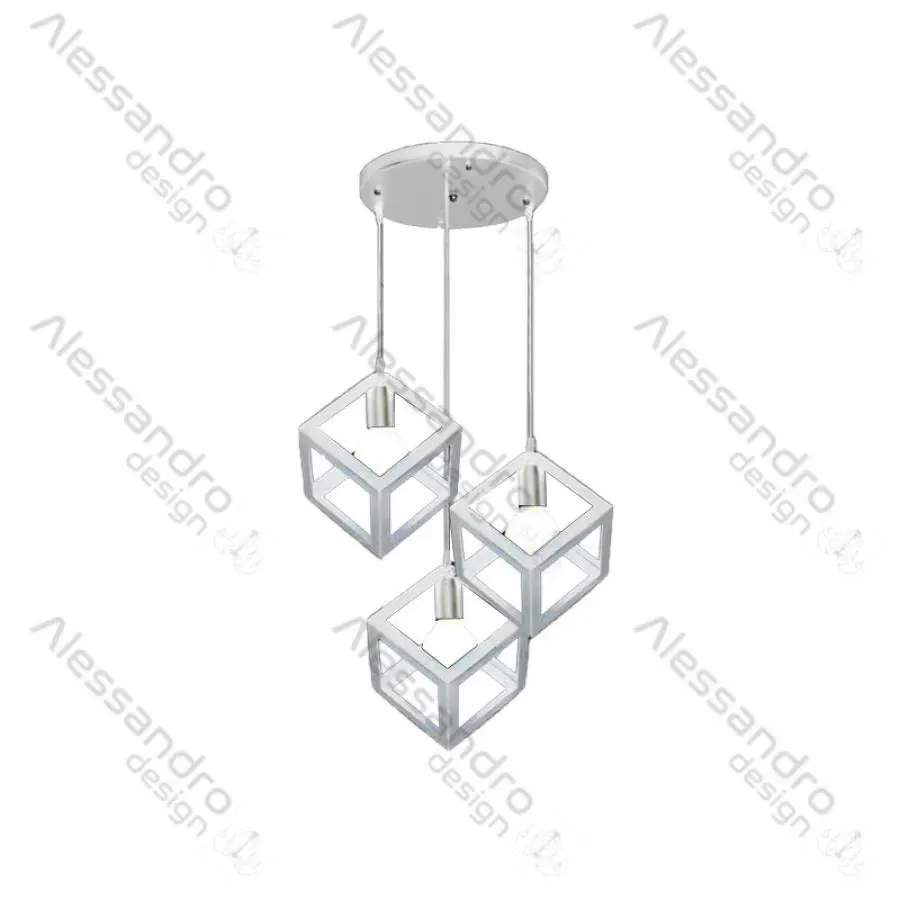 Alessandro Design Struktur Cluster lustra cubica alba 3xE27