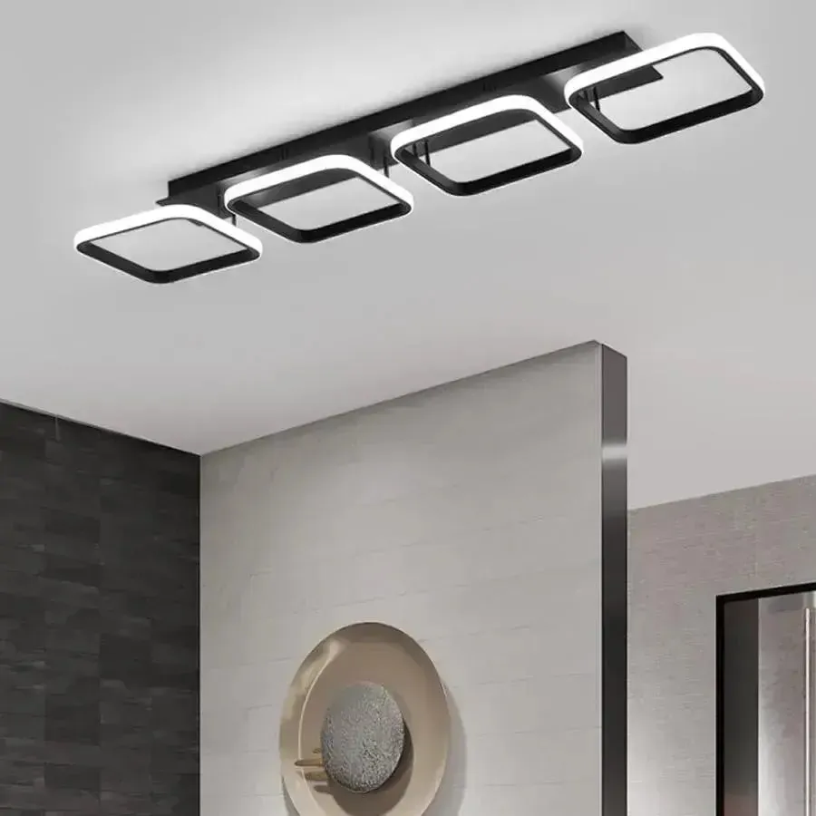 Alessandro Design VERTEX 45W lustra LED neagra 4 patrate 3 culori