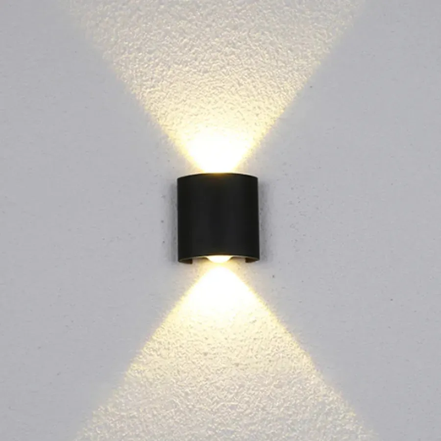 Fantas aplică LED exterior 2x1W IP65 neagră 3000K
