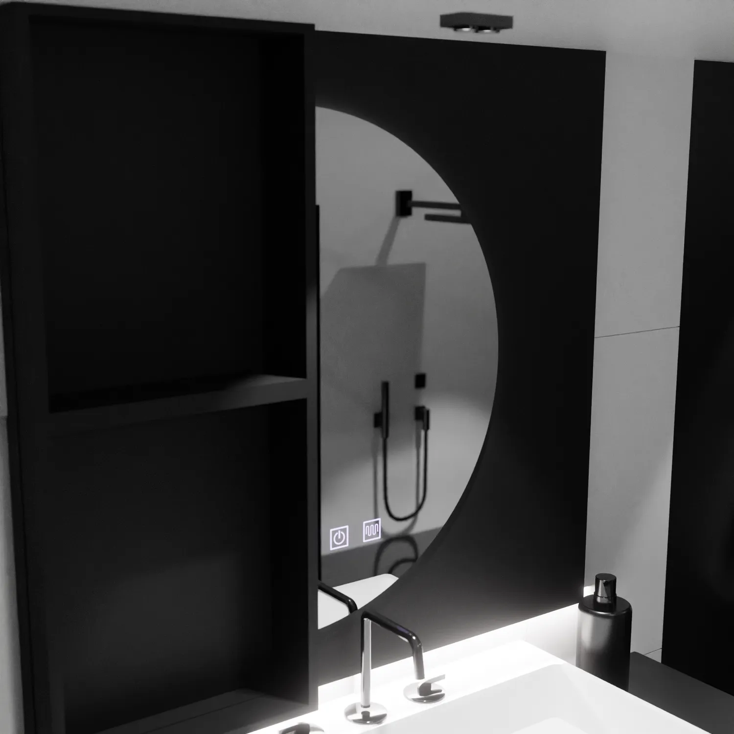 Alessandro Design FELHOLD oglinda LED 160x80 touch rece 6000K