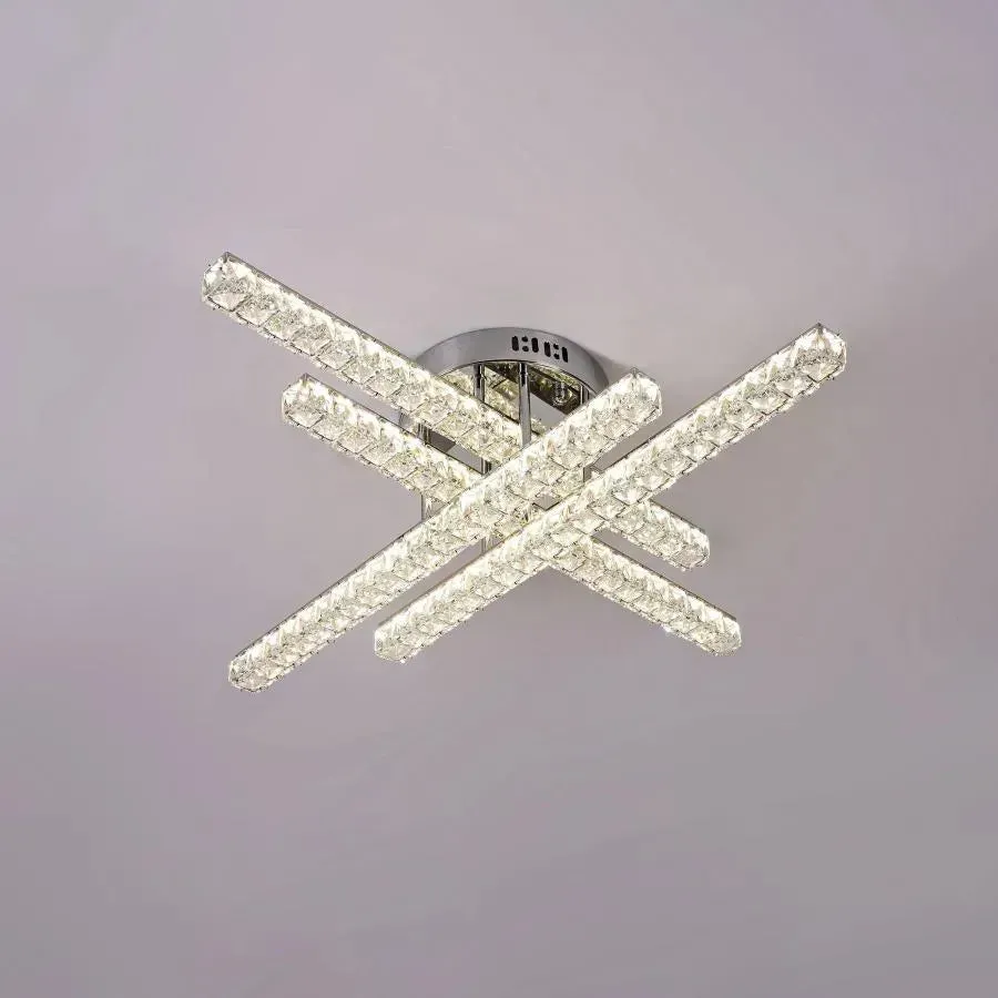 Lustra LED Alessandro Design Graciana 112W crom liniara dimabila