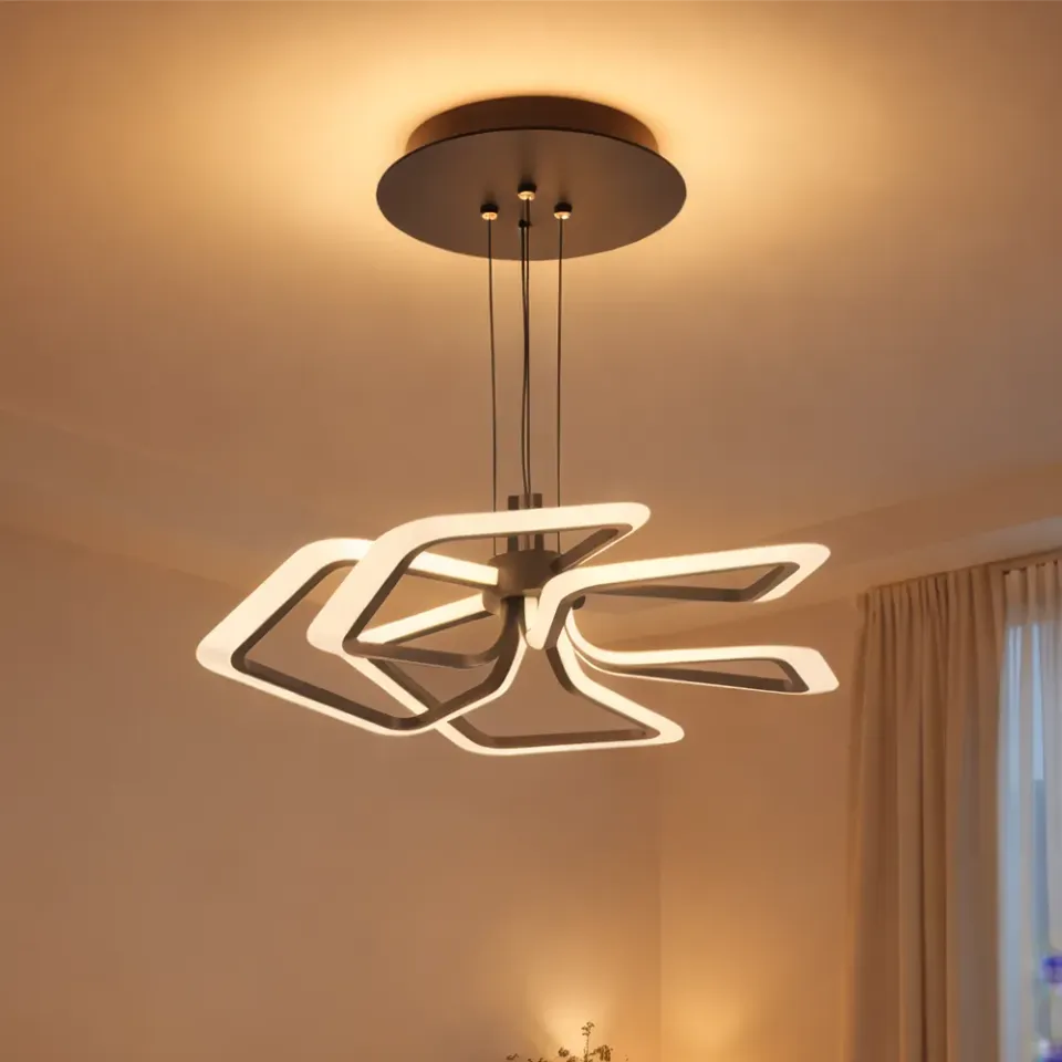 Alessandro Design Rimini lustra LED neagra 103W telecomanda