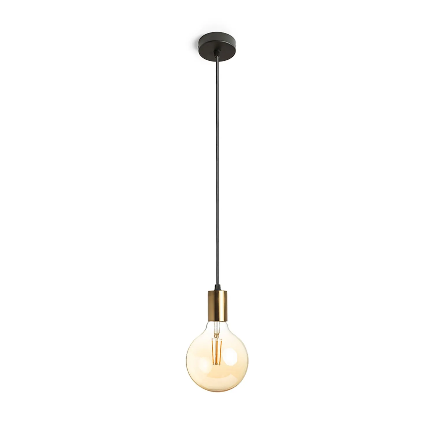 Rendl Araq pendul alama periata negru E27
