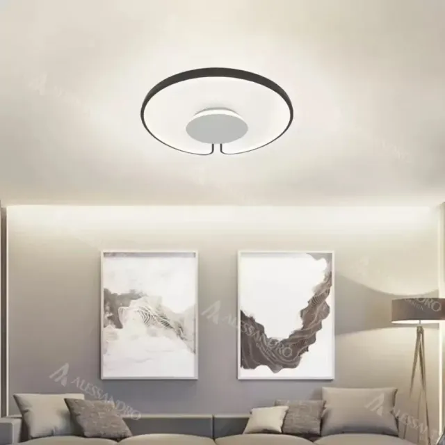 Alessandro Design Adara 90W lustra LED neagra rotunda 4000K