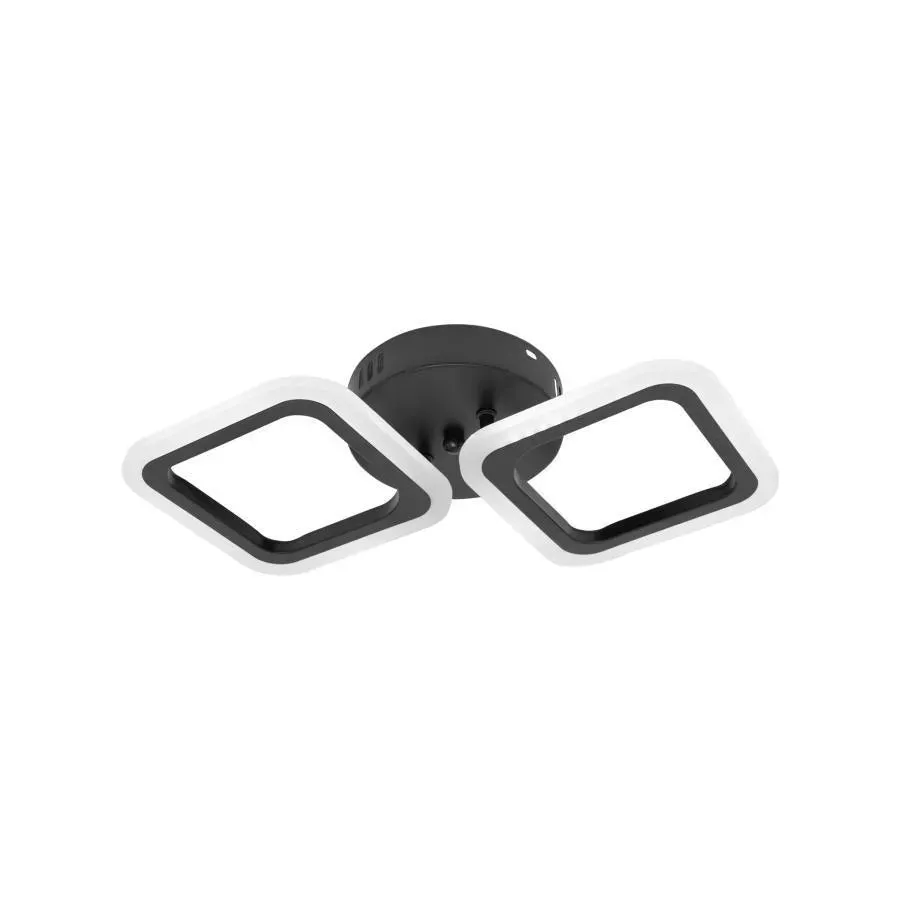 Alessandro Design Pulsaris lustra LED 27W neagra 2 patrate