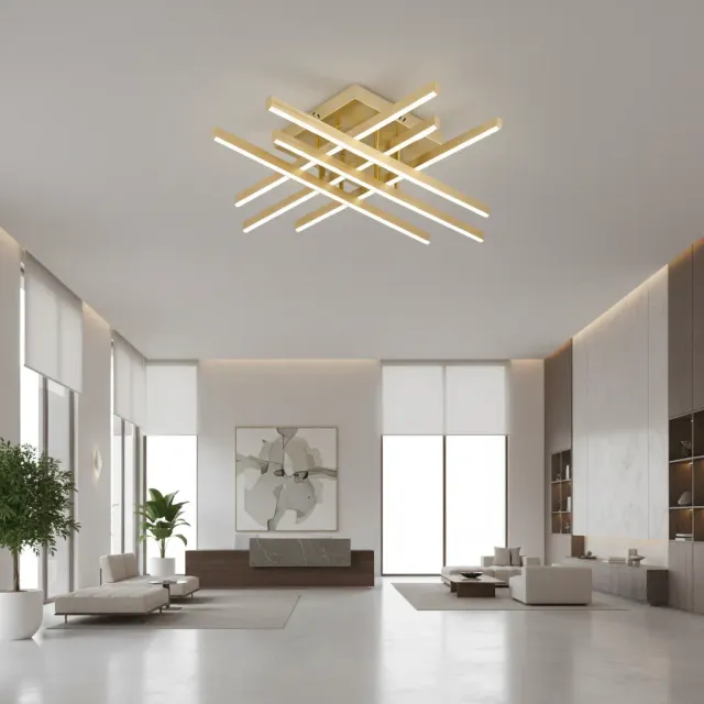 Alessandro Design Linex 83W lustra LED aurie dimabila