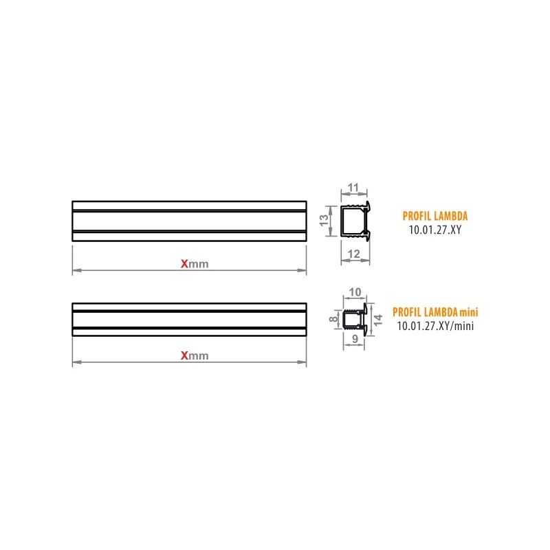 Furnika Lambda profil LED incastrat aluminiu
