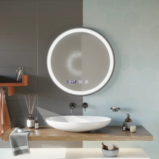 Alessandro Design NOVARA oglinda LED 90cm negru touch