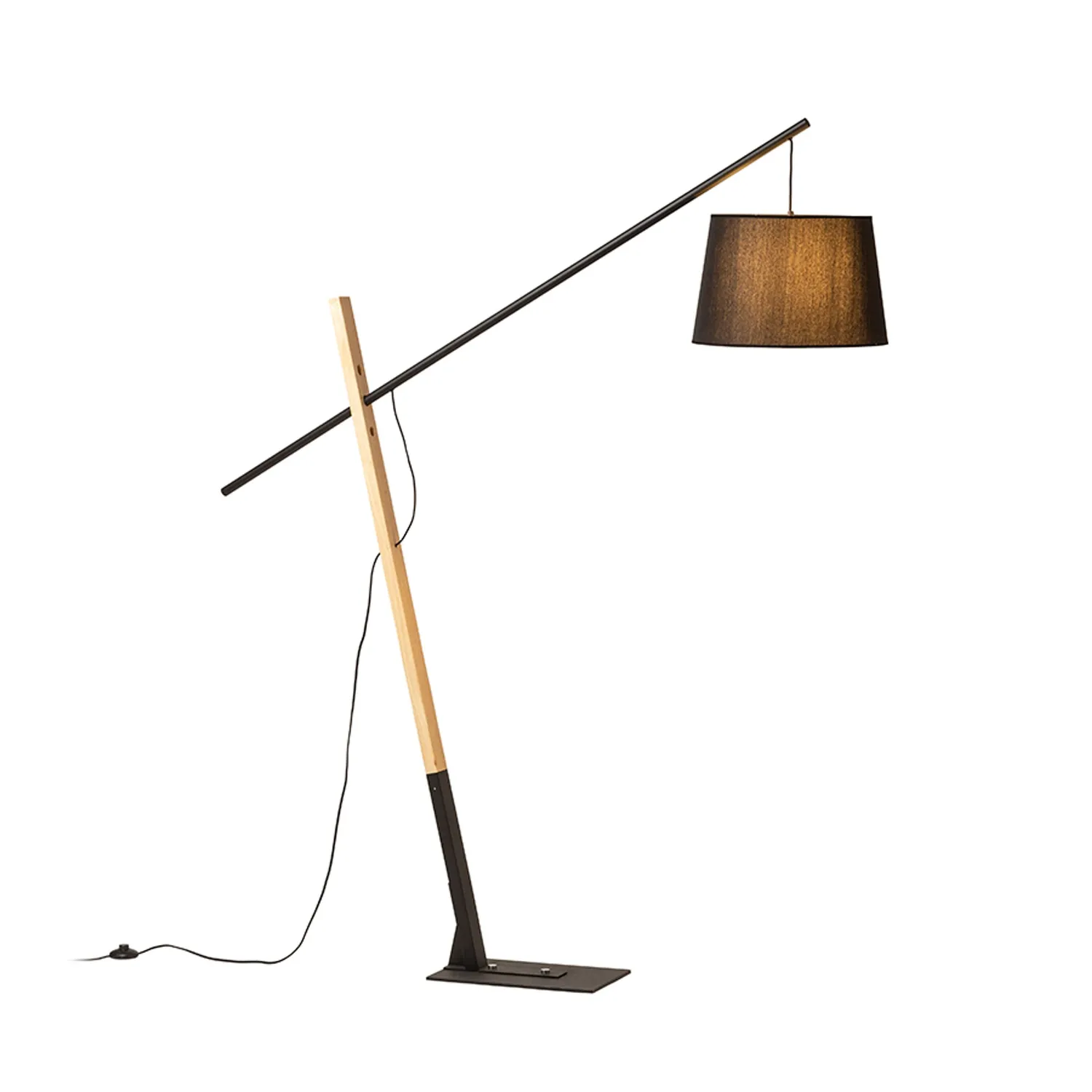 Rendl Dante lampadar negru-lemn textil