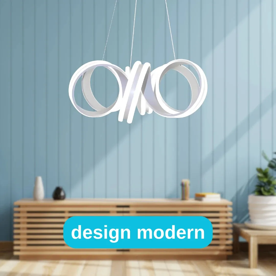 Alessandro Design Infinity Twist lustra LED 180W alba dimabila