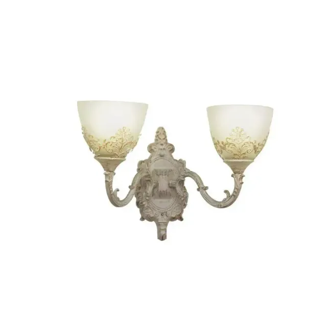 Alessandro Design Cottage aplică 2xE27 albă metal-sticlă
