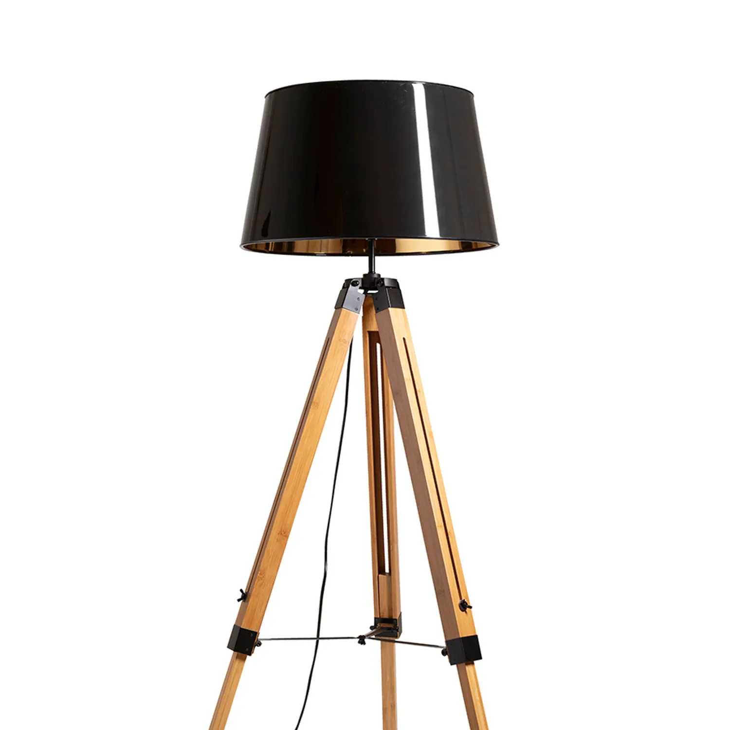 Rendl Alvis Ridick lampadar negru auriu bambus E27