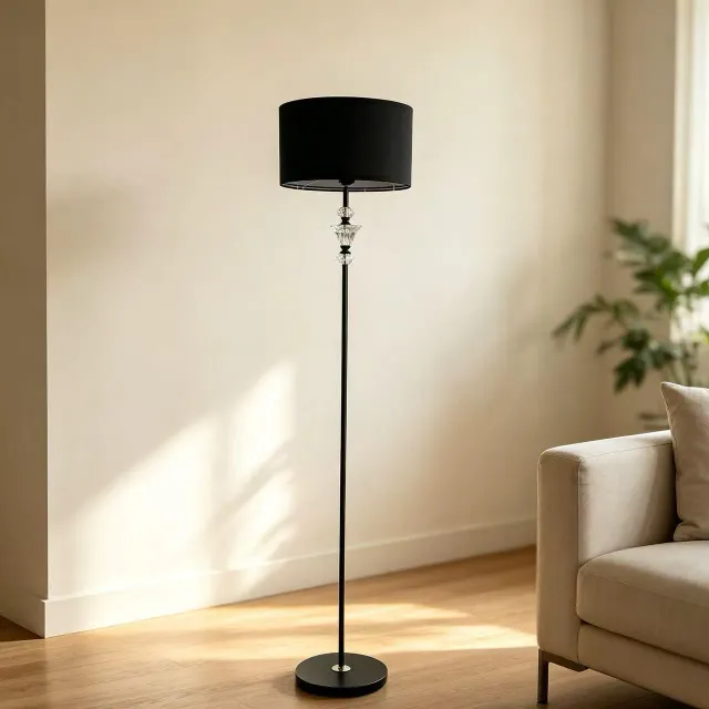 Alessandro Design PAVLODAR lampadar E27 165cm negru cristal