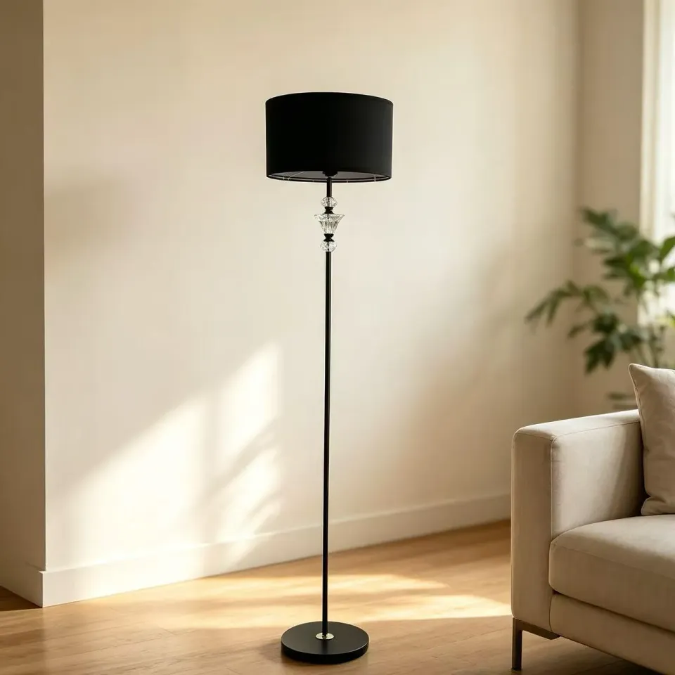 Alessandro Design PAVLODAR lampadar E27 165cm negru cristal