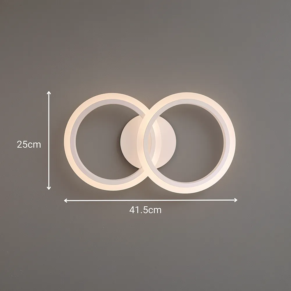 Alessandro Design BETTY 27W Lustra LED 2 Cercuri Alba