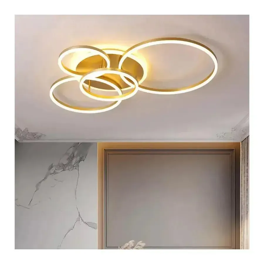 Alessandro Design Lyra 220W lustra LED aurie 4 cercuri