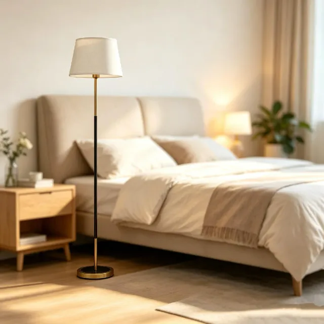 Alessandro Design Semey lampadar alb-auriu textil