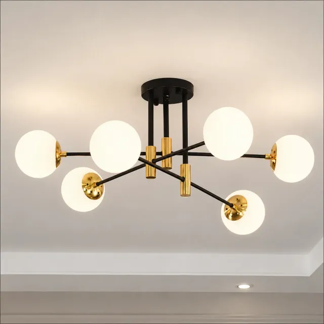 Alessandro Design PENTHOUSE Lounge 6xE27 lustra negru-auriu