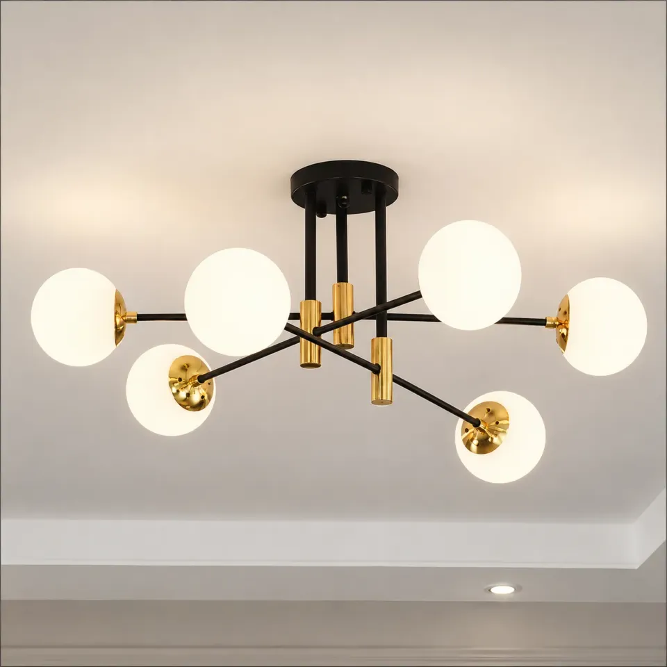Alessandro Design PENTHOUSE Lounge 6xE27 lustra negru-auriu