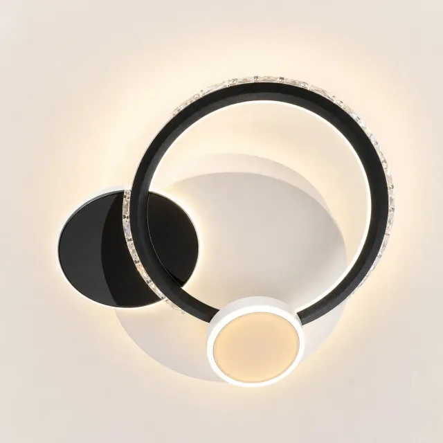 Alessandro Design PRISMIQ lustra LED 45W neagra 3 cercuri