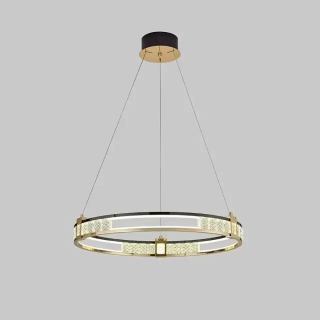 Alessandro Design Roger 80W lustră LED aurie rotundă cristal