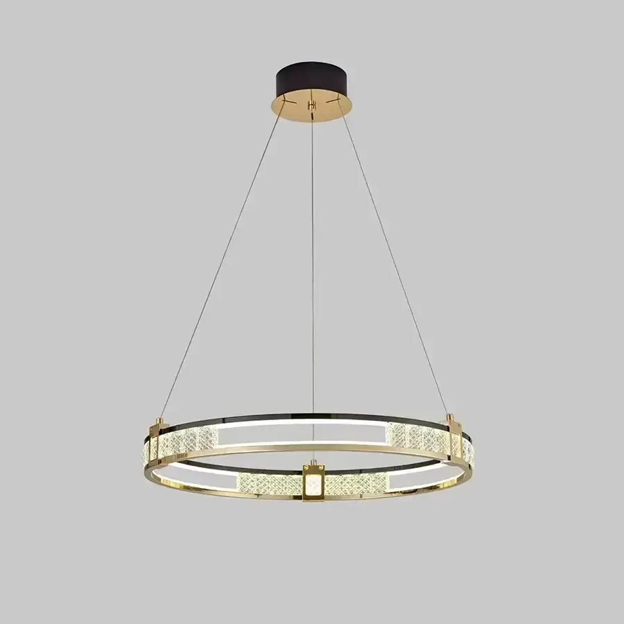 Alessandro Design Roger 80W lustră LED aurie rotundă cristal
