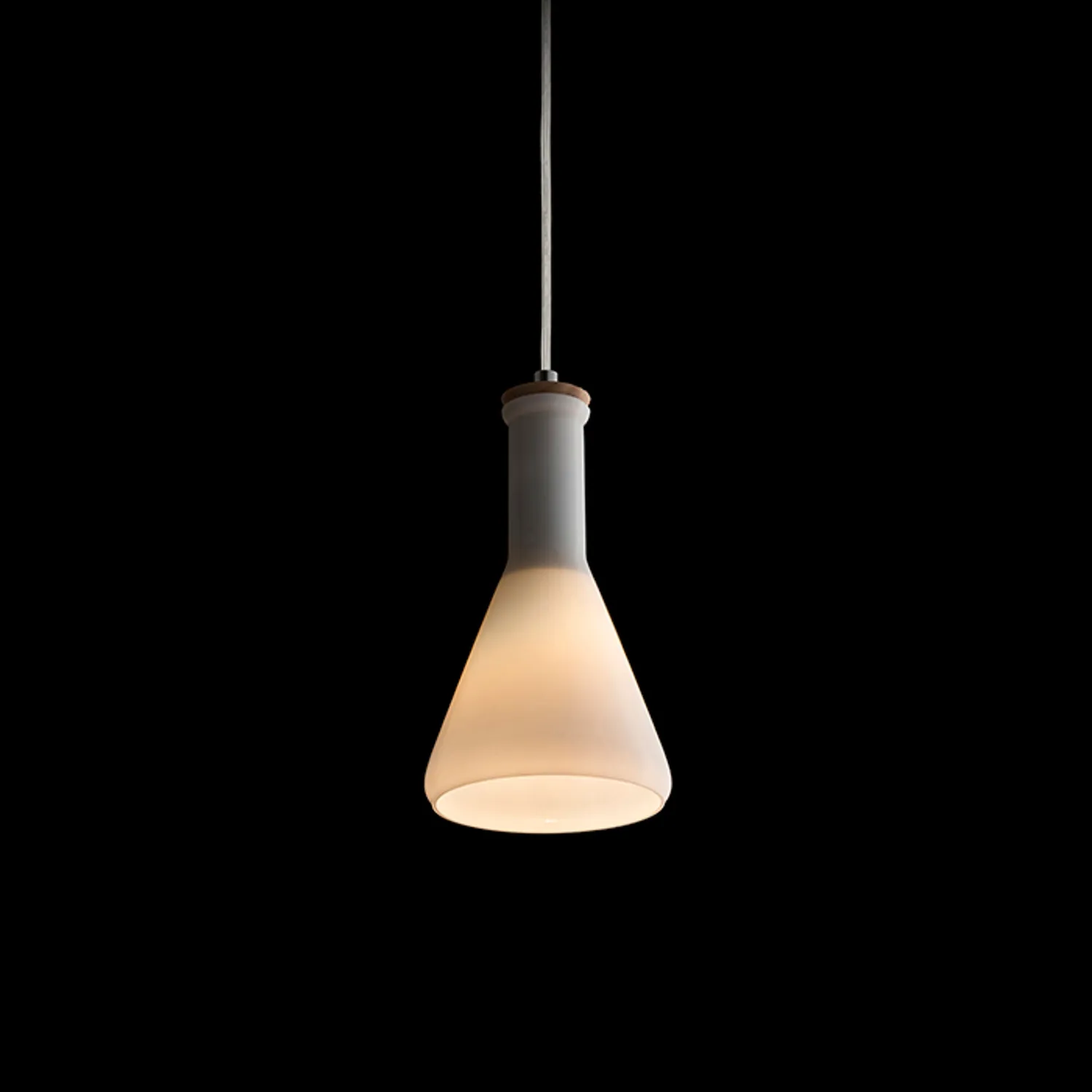 Rendl Pulire Con pendul retro E14 sticla opal-lemn