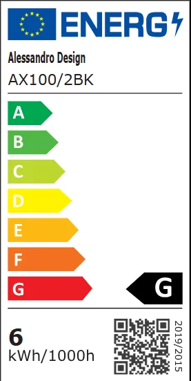 Alessandro Design AX100/2BK aplică LED exterior neagră 3000K