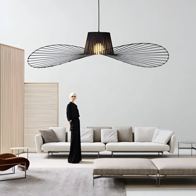 Alessandro Design Elias lustra suspendata E27 neagra 37cm
