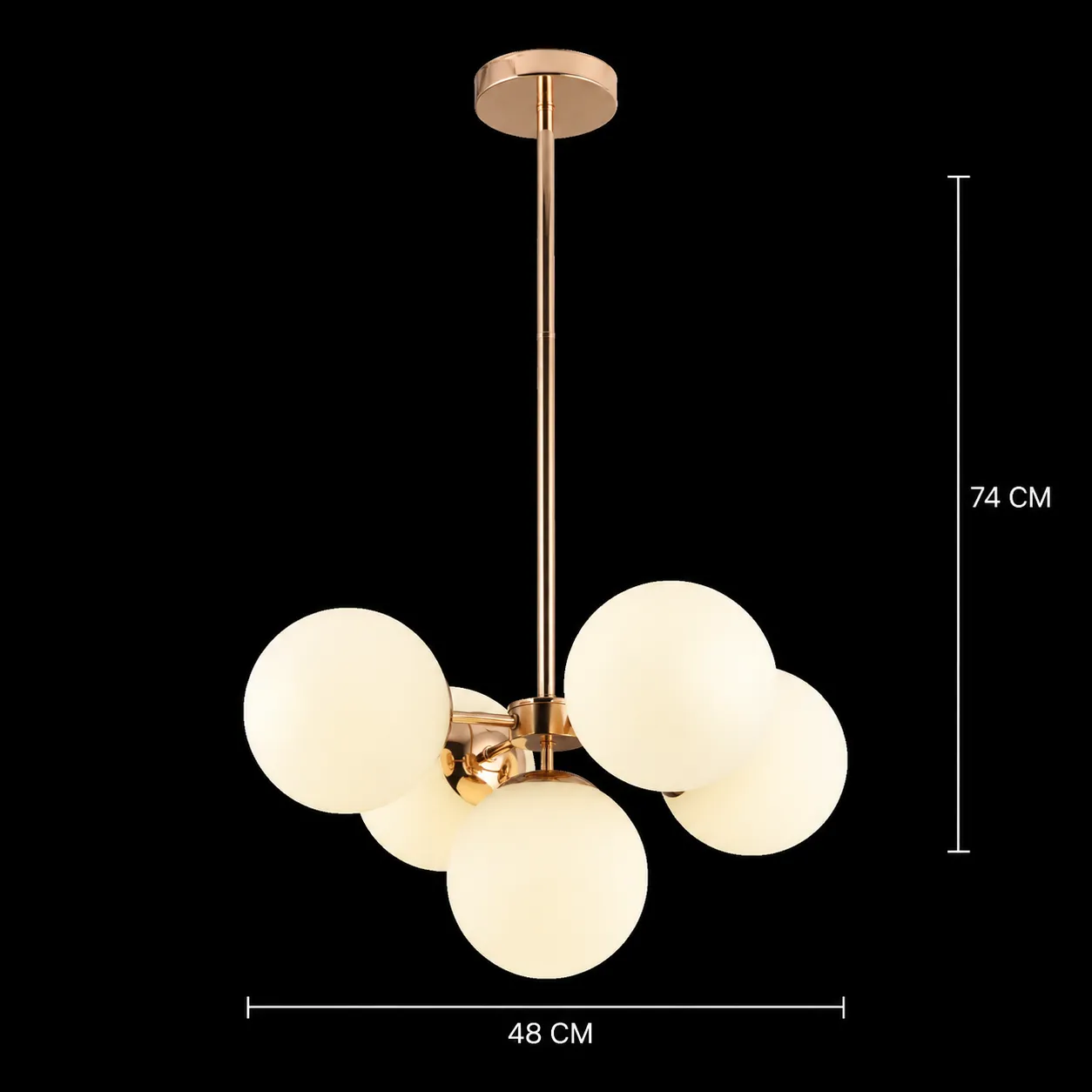Alessandro Design Orbs Eleganza lustra 5xE27 48cm auriu