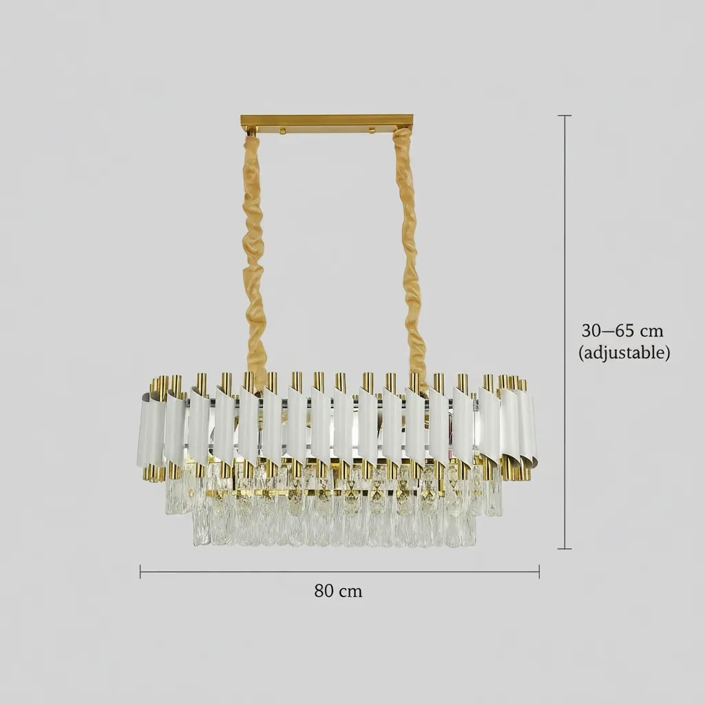 Alessandro Design VERSAILLES Regalis Candelabru Cristal 10xE14 80cm Alb