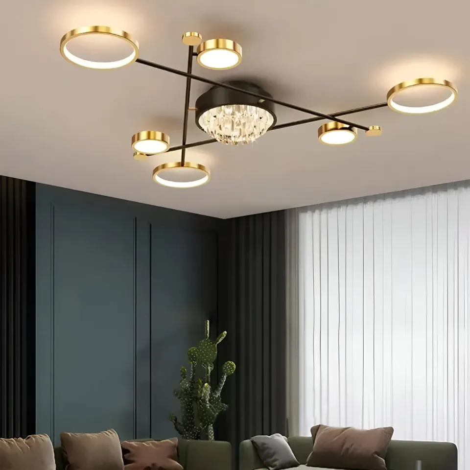 Alessandro Design Guida lustra LED negru-auriu 38W dimabila