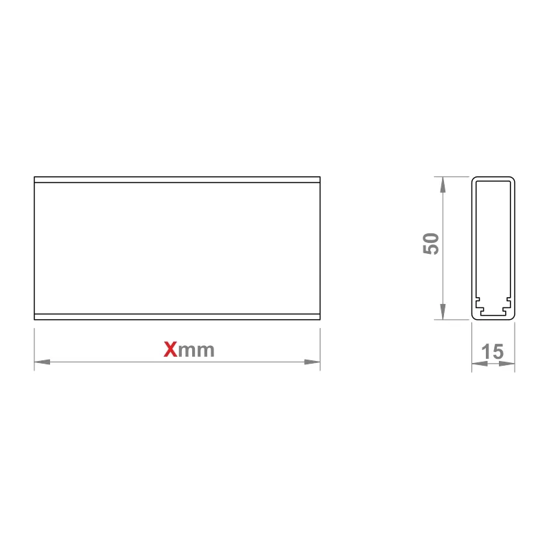 Furnika Profil 15×50 profil aluminiu LED încastrat
