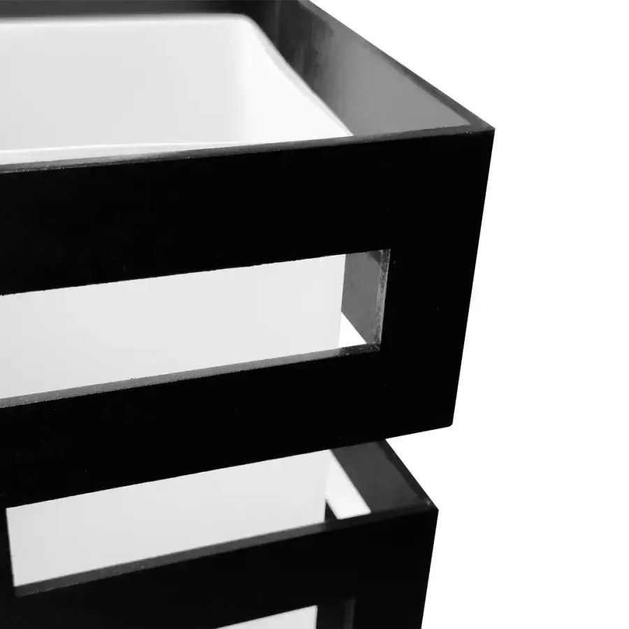 Alessandro Design VANJA lustra lemn 4xE27 alb-negru patrata