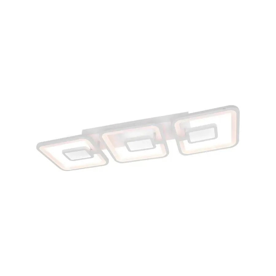 Alessandro Design Felix lustra LED 87W 3 patrate alba dimabila