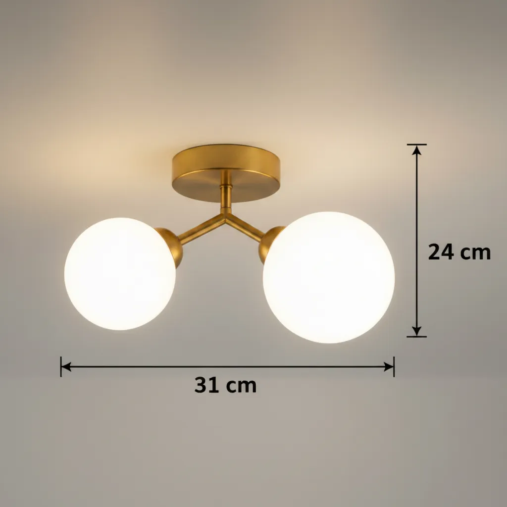 Alessandro Design Orbs lustră modernă 2xG9 aurie 31cm
