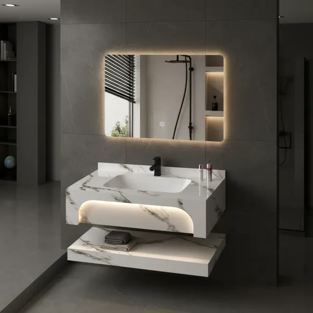 Alessandro Design Velin set mobilier baie alb 60cm 3 piese
