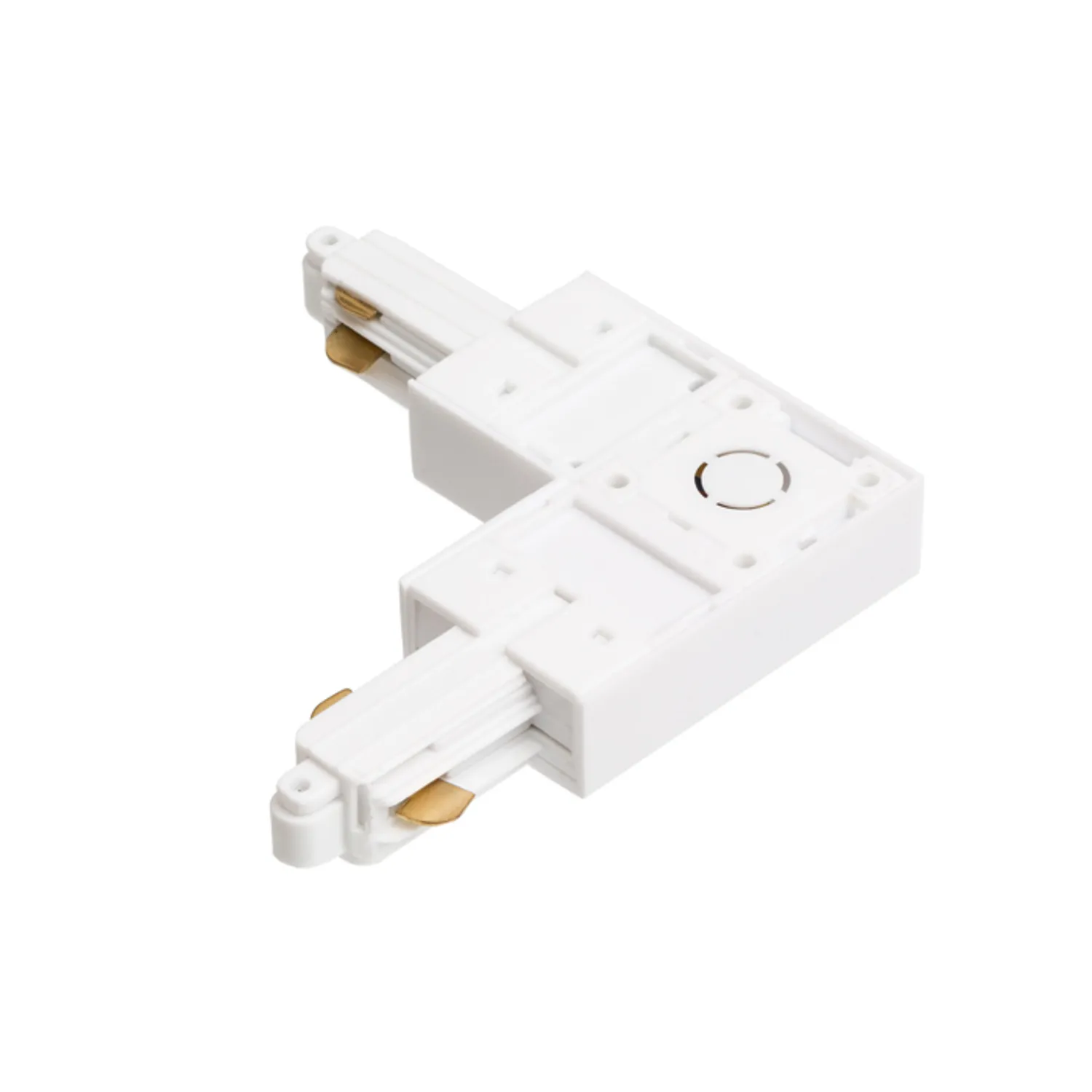 Rendl L conector șină monofazată alb cu împământare externă