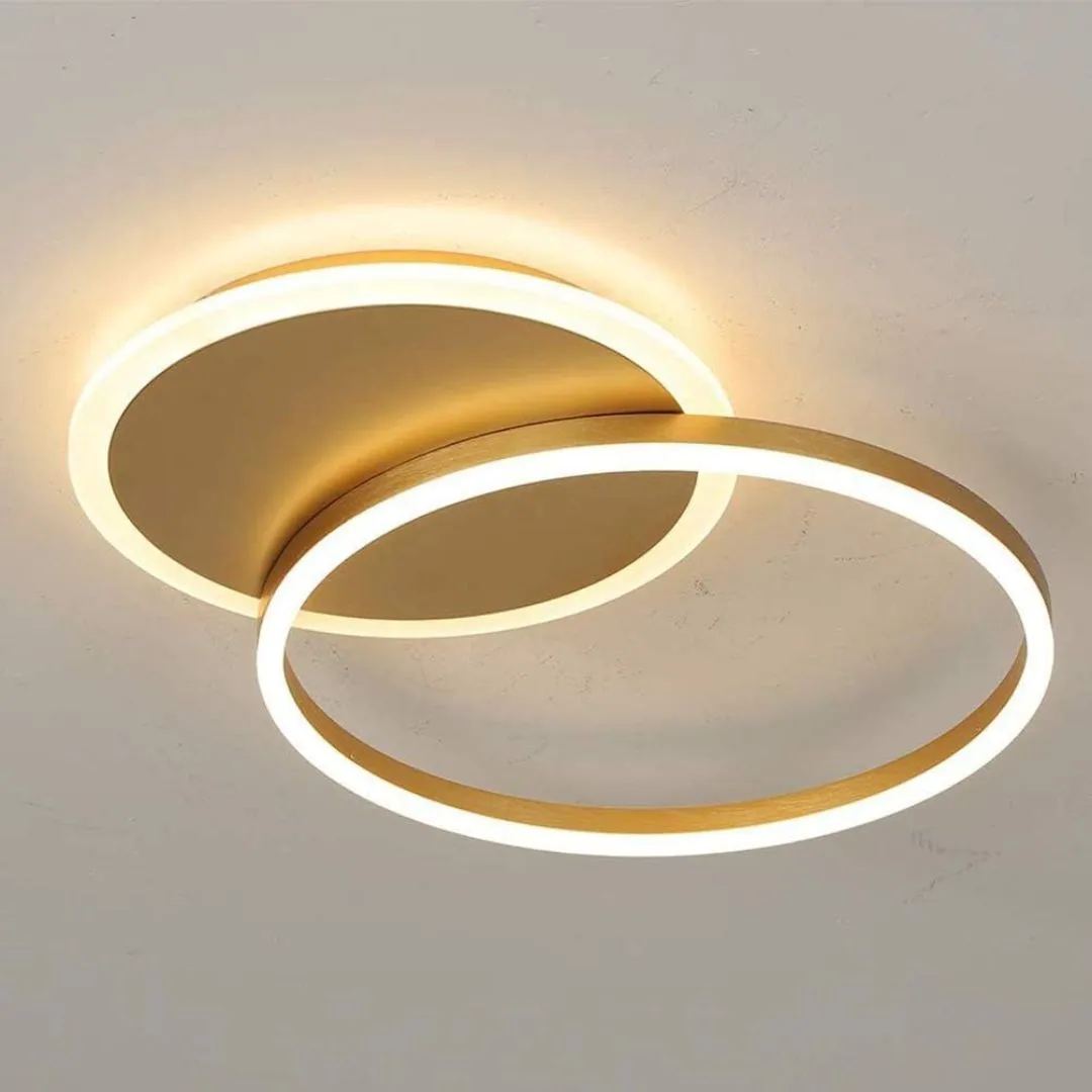 Alessandro Design RINOVA 47W lustra LED aurie 2 cercuri dimabila