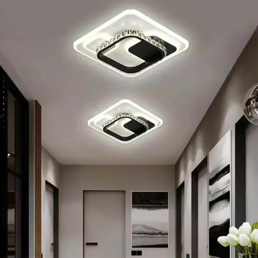 Alessandro Design Ariella lustra LED patrata neagra 39W cristal