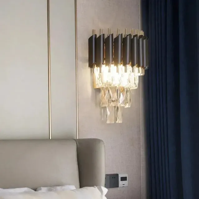 Alessandro Design Versailles Piccolo aplica cristal 2xE14 neagra
