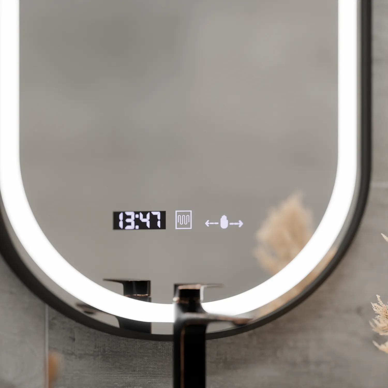 Alessandro Design Helmut Oglindă LED Neagră 45x90 Touch